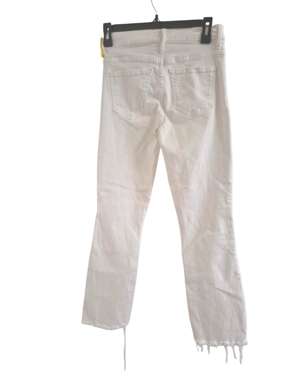 MOTHER The Insider Crop Step Fray Jeans White High Rise Crop Denim Size 25 - Picture 3 of 9